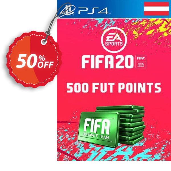 500 FIFA 20 Ultimate Team Points PS4, Austria  Coupon, discount 500 FIFA 20 Ultimate Team Points PS4 (Austria) Deal. Promotion: 500 FIFA 20 Ultimate Team Points PS4 (Austria) Exclusive offer 