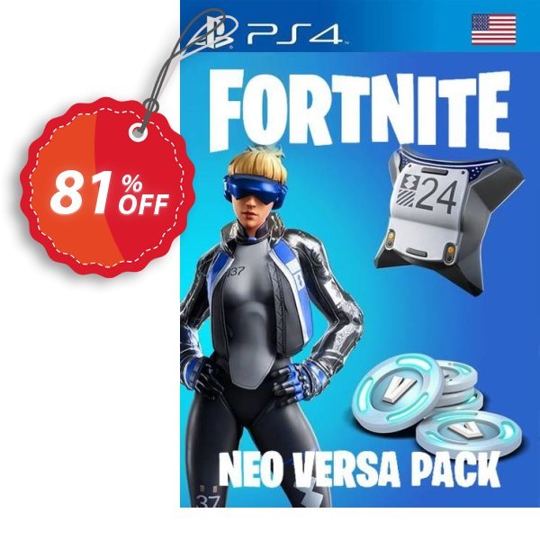 Fortnite Neo Versa + 2000 V-Bucks PS4, US  Coupon, discount Fortnite Neo Versa + 2000 V-Bucks PS4 (US) Deal. Promotion: Fortnite Neo Versa + 2000 V-Bucks PS4 (US) Exclusive offer 