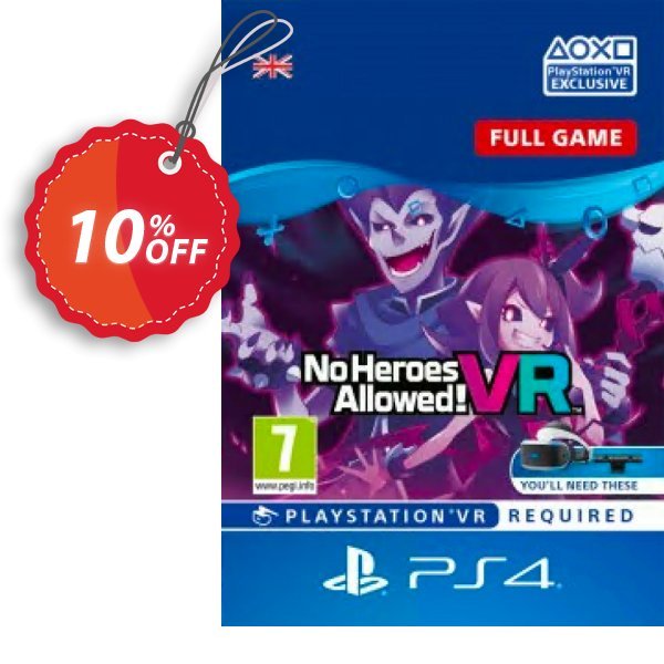 No Heroes Allowed VR PS4 Coupon, discount No Heroes Allowed VR PS4 Deal. Promotion: No Heroes Allowed VR PS4 Exclusive offer 