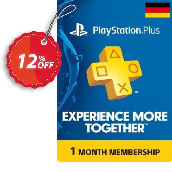 PS Plus - Monthly Subscription, Germany  Coupon, discount PlayStation Plus - 1 Month Subscription (Germany) Deal. Promotion: PlayStation Plus - 1 Month Subscription (Germany) Exclusive offer 