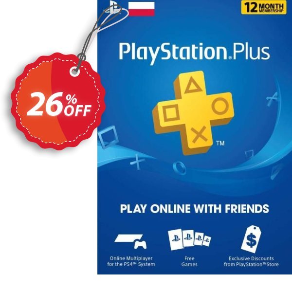 PS Plus - 12 Month Subscription, Poland  Coupon, discount PlayStation Plus - 12 Month Subscription (Poland) Deal. Promotion: PlayStation Plus - 12 Month Subscription (Poland) Exclusive offer 