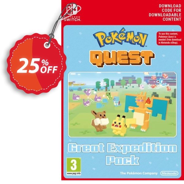 Pokemon Quest - Great Expedition Pack Switch Coupon, discount Pokemon Quest - Great Expedition Pack Switch Deal. Promotion: Pokemon Quest - Great Expedition Pack Switch Exclusive offer 