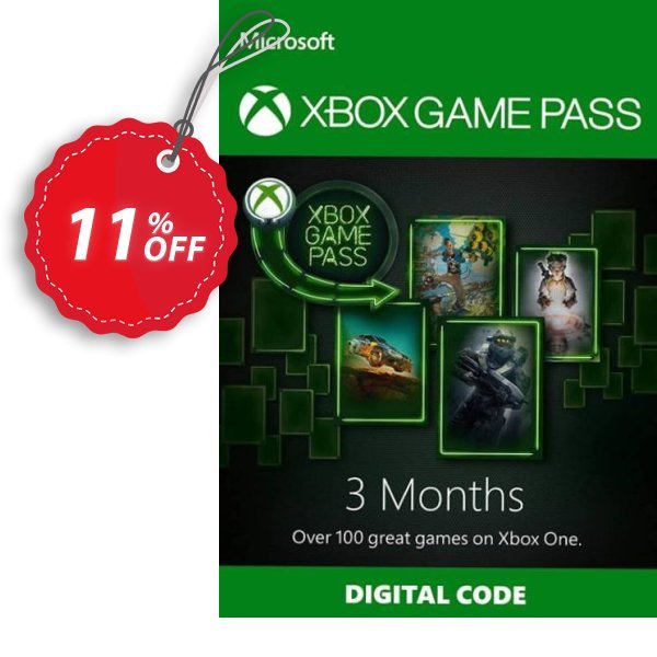 3 Month Xbox Game Pass Xbox One Coupon, discount 3 Month Xbox Game Pass Xbox One Deal. Promotion: 3 Month Xbox Game Pass Xbox One Exclusive offer 