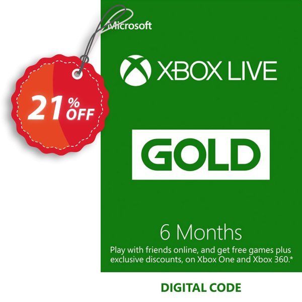 6 Month Xbox Live Gold Membership, EU  Coupon, discount 6 Month Xbox Live Gold Membership (EU) Deal. Promotion: 6 Month Xbox Live Gold Membership (EU) Exclusive offer 
