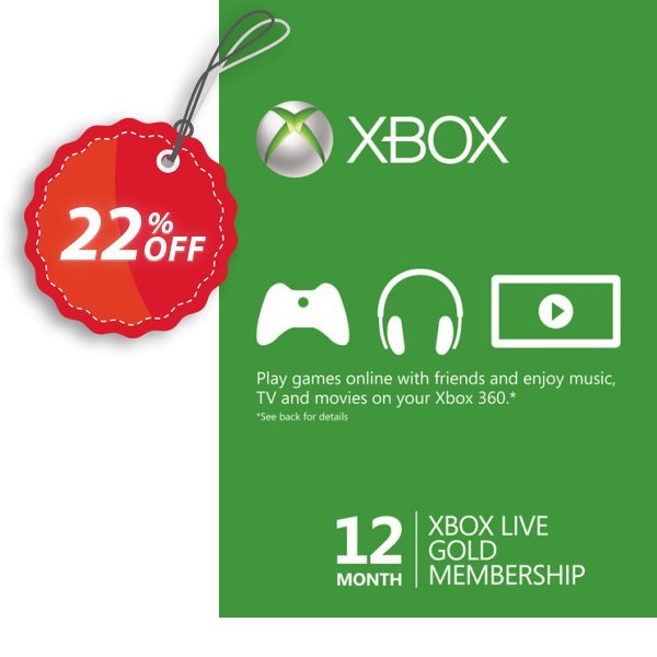 12 Month Xbox Live Gold Membership -, EU  Coupon, discount 12 Month Xbox Live Gold Membership - (EU) Deal. Promotion: 12 Month Xbox Live Gold Membership - (EU) Exclusive offer 