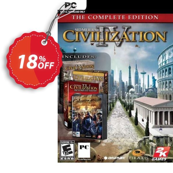 Sid Meier's Civilization IV 4: The Complete Edition PC Coupon, discount Sid Meier's Civilization IV 4: The Complete Edition PC Deal. Promotion: Sid Meier's Civilization IV 4: The Complete Edition PC Exclusive offer 