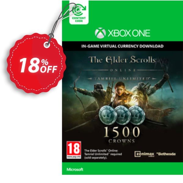 The Elder Scrolls Online Tamriel Unlimited 1500 Crowns Xbox One - Digital Code Coupon, discount The Elder Scrolls Online Tamriel Unlimited 1500 Crowns Xbox One - Digital Code Deal. Promotion: The Elder Scrolls Online Tamriel Unlimited 1500 Crowns Xbox One - Digital Code Exclusive offer 