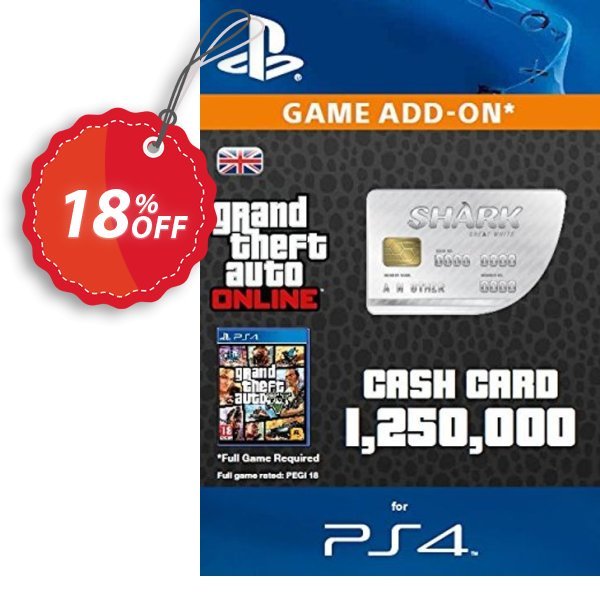 Grand Theft Auto Online, GTA V 5 : Great White Shark Cash Card PS4 Coupon, discount Grand Theft Auto Online (GTA V 5): Great White Shark Cash Card PS4 Deal. Promotion: Grand Theft Auto Online (GTA V 5): Great White Shark Cash Card PS4 Exclusive offer 