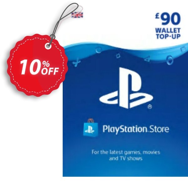 PS Network, PSN Card - £90, UK  Coupon, discount Playstation Network (PSN) Card - £90 (UK) Deal. Promotion: Playstation Network (PSN) Card - £90 (UK) Exclusive offer 