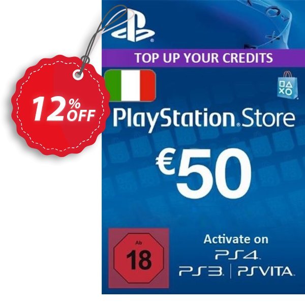 PS Network, PSN Card - 50 EUR, Italy  Coupon, discount PlayStation Network (PSN) Card - 50 EUR (Italy) Deal. Promotion: PlayStation Network (PSN) Card - 50 EUR (Italy) Exclusive offer 