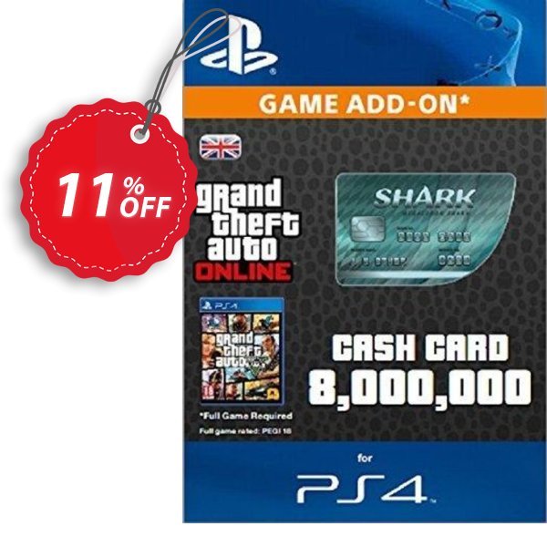 Grand Theft Auto Online, GTA V 5 : Megalodon Shark Cash Card PS4 Coupon, discount Grand Theft Auto Online (GTA V 5): Megalodon Shark Cash Card PS4 Deal. Promotion: Grand Theft Auto Online (GTA V 5): Megalodon Shark Cash Card PS4 Exclusive offer 