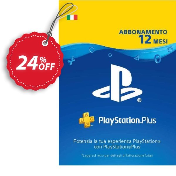 PS Plus, PS+ - 12 Month Subscription, Italy  Coupon, discount PlayStation Plus (PS+) - 12 Month Subscription (Italy) Deal. Promotion: PlayStation Plus (PS+) - 12 Month Subscription (Italy) Exclusive offer 