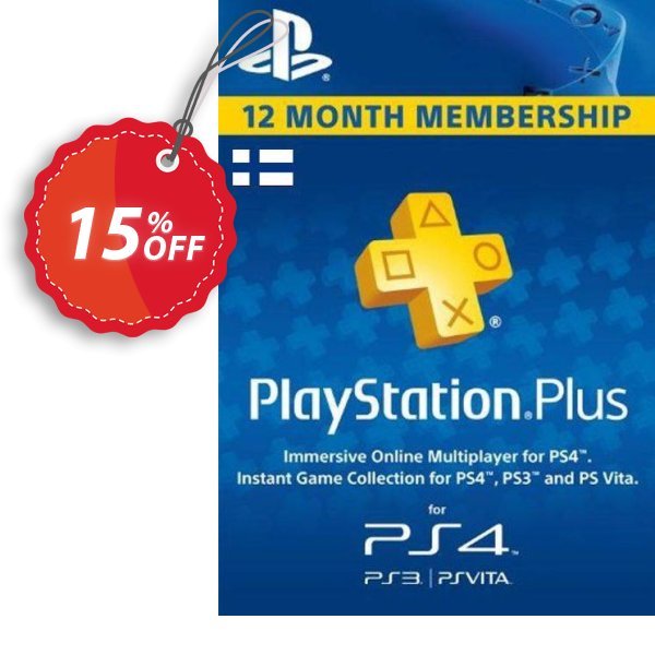 PS Plus - 12 Month Subscription, Finland  Coupon, discount Playstation Plus - 12 Month Subscription (Finland) Deal. Promotion: Playstation Plus - 12 Month Subscription (Finland) Exclusive offer 
