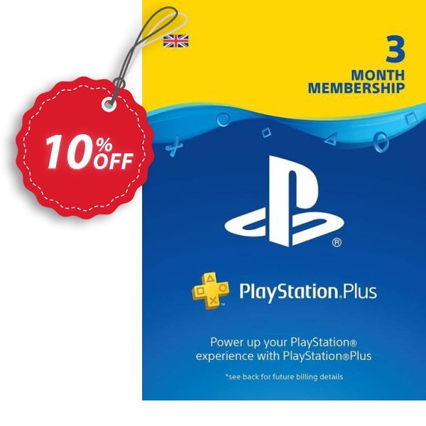 PS Plus - 3 Month Subscription, UK  Coupon, discount PlayStation Plus - 3 Month Subscription (UK) Deal. Promotion: PlayStation Plus - 3 Month Subscription (UK) Exclusive offer 