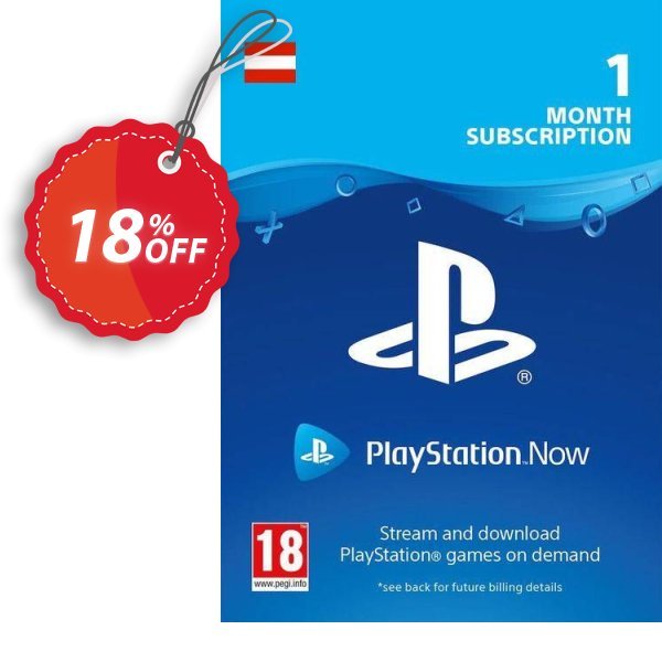 PS Now Monthly Subscription, Austria  Coupon, discount PlayStation Now 1 Month Subscription (Austria) Deal. Promotion: PlayStation Now 1 Month Subscription (Austria) Exclusive offer 