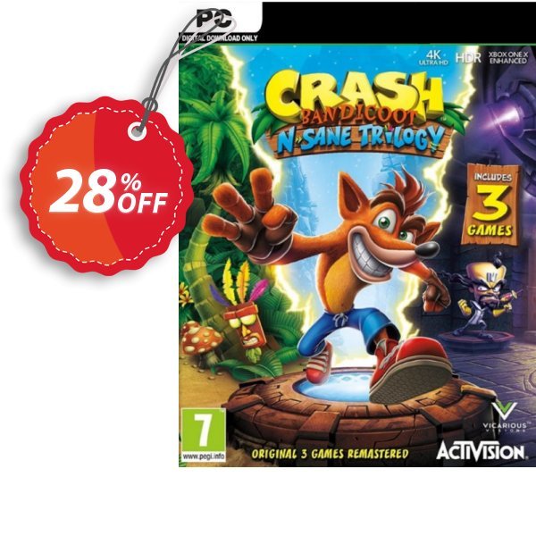 Crash Bandicoot N. Sane Trilogy PC Coupon, discount Crash Bandicoot N. Sane Trilogy PC Deal. Promotion: Crash Bandicoot N. Sane Trilogy PC Exclusive offer 