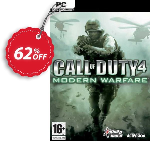 Call of Duty 4, COD : Modern Warfare PC Coupon, discount Call of Duty 4 (COD): Modern Warfare PC Deal. Promotion: Call of Duty 4 (COD): Modern Warfare PC Exclusive offer 