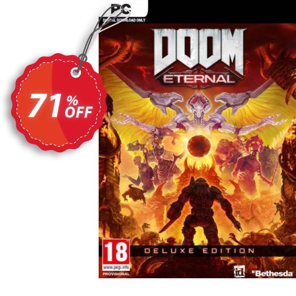 DOOM Eternal - Deluxe Edition PC, WW + DLC Coupon, discount DOOM Eternal - Deluxe Edition PC (WW) + DLC Deal. Promotion: DOOM Eternal - Deluxe Edition PC (WW) + DLC Exclusive Easter Sale offer 