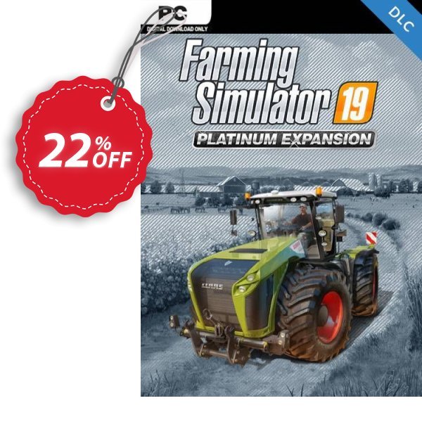 Farming Simulator 19 PC - Platinum Expansion DLC Coupon, discount Farming Simulator 19 PC - Platinum Expansion DLC Deal. Promotion: Farming Simulator 19 PC - Platinum Expansion DLC Exclusive Easter Sale offer 
