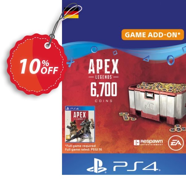 Apex Legends 6700 Coins PS4, Germany  Coupon, discount Apex Legends 6700 Coins PS4 (Germany) Deal. Promotion: Apex Legends 6700 Coins PS4 (Germany) Exclusive Easter Sale offer 