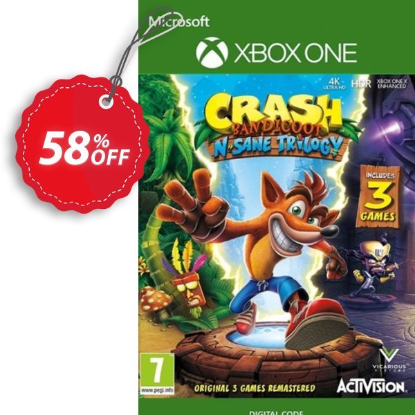 Crash Bandicoot N. Sane Trilogy Xbox One, UK  Coupon, discount Crash Bandicoot N. Sane Trilogy Xbox One (UK) Deal. Promotion: Crash Bandicoot N. Sane Trilogy Xbox One (UK) Exclusive Easter Sale offer 