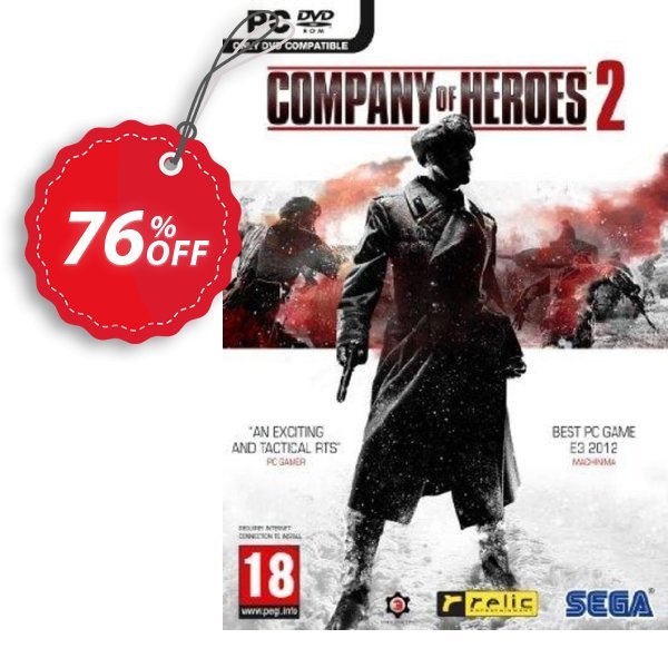 Company of Heroes 2, PC Coupon, discount Company of Heroes 2 (PC) Deal. Promotion: Company of Heroes 2 (PC) Exclusive offer