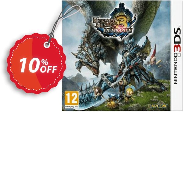 Monster Hunter 3 Ultimate 3DS - Game Code Coupon, discount Monster Hunter 3 Ultimate 3DS - Game Code Deal. Promotion: Monster Hunter 3 Ultimate 3DS - Game Code Exclusive Easter Sale offer 