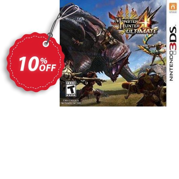 Monster Hunter 4 Ultimate 3DS - Game Code Coupon, discount Monster Hunter 4 Ultimate 3DS - Game Code Deal. Promotion: Monster Hunter 4 Ultimate 3DS - Game Code Exclusive Easter Sale offer 