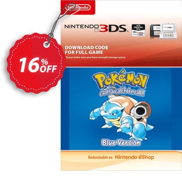 Pokemon Blue Edition, UK 3DS Coupon, discount Pokemon Blue Edition (UK) 3DS Deal. Promotion: Pokemon Blue Edition (UK) 3DS Exclusive Easter Sale offer 