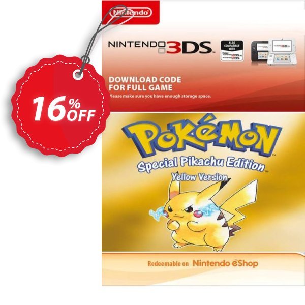 Pokemon Yellow Edition, Spain 3DS Coupon, discount Pokemon Yellow Edition (Spain) 3DS Deal. Promotion: Pokemon Yellow Edition (Spain) 3DS Exclusive Easter Sale offer 