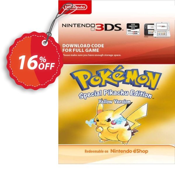 Pokemon Yellow Edition, UK 3DS Coupon, discount Pokemon Yellow Edition (UK) 3DS Deal. Promotion: Pokemon Yellow Edition (UK) 3DS Exclusive Easter Sale offer 