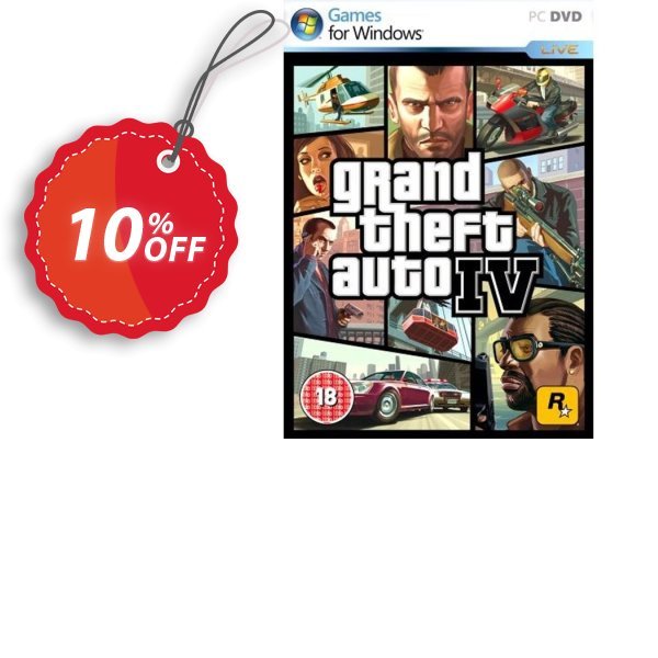 Grand Theft Auto IV 4, PC  Coupon, discount Grand Theft Auto IV 4 (PC) Deal. Promotion: Grand Theft Auto IV 4 (PC) Exclusive Easter Sale offer 