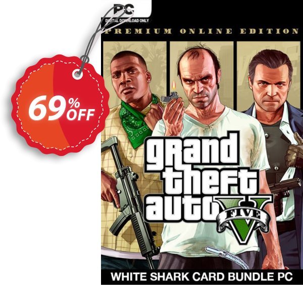 Grand Theft Auto V: Premium Online Edition & White Shark Card Bundle PC Coupon, discount Grand Theft Auto V: Premium Online Edition & White Shark Card Bundle PC Deal. Promotion: Grand Theft Auto V: Premium Online Edition & White Shark Card Bundle PC Exclusive Easter Sale offer 