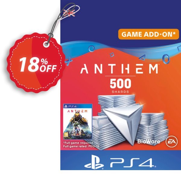 Anthem 500 Shards PS4, UK  Coupon, discount Anthem 500 Shards PS4 (UK) Deal. Promotion: Anthem 500 Shards PS4 (UK) Exclusive Easter Sale offer 