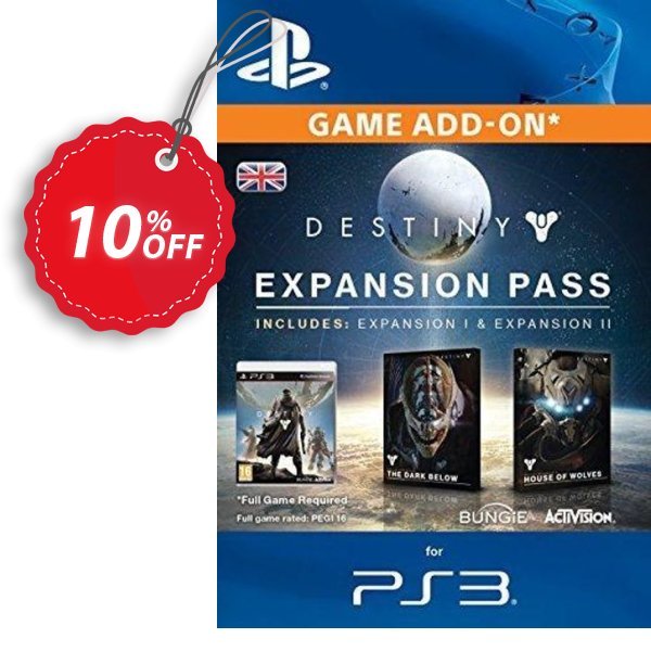 Destiny Expansion Pass PS3 Coupon, discount Destiny Expansion Pass PS3 Deal. Promotion: Destiny Expansion Pass PS3 Exclusive Easter Sale offer 