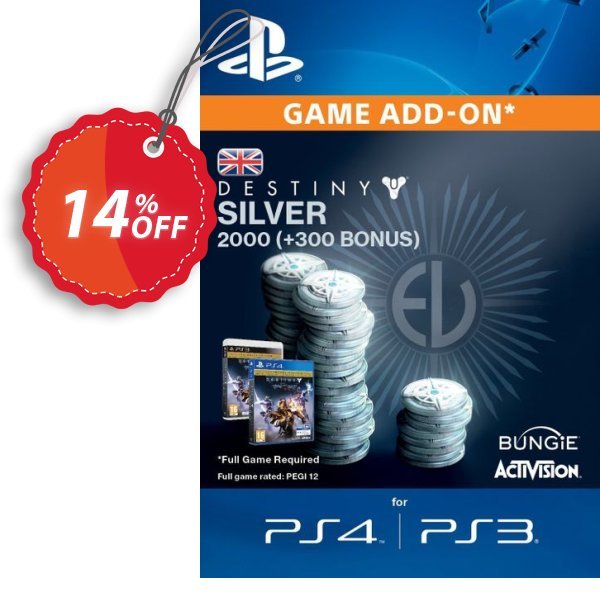Destiny Silver 2000, 300 PS4 Coupon, discount Destiny Silver 2000 (300) PS4 Deal. Promotion: Destiny Silver 2000 (300) PS4 Exclusive Easter Sale offer 
