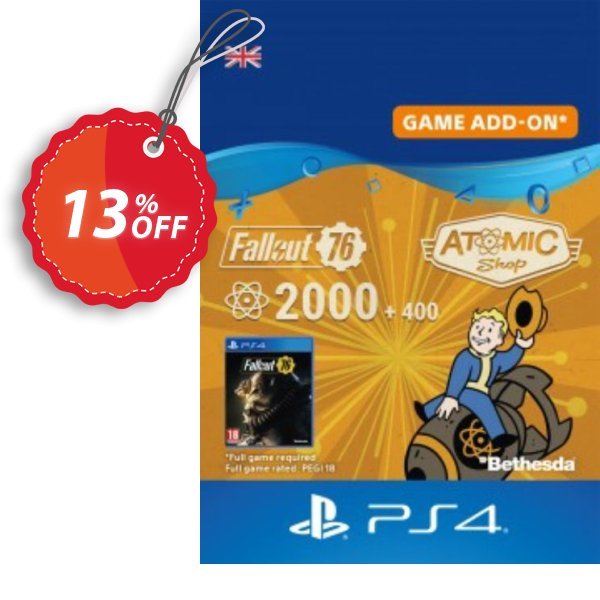 Fallout 76 - 2400 Atoms PS4 Coupon, discount Fallout 76 - 2400 Atoms PS4 Deal. Promotion: Fallout 76 - 2400 Atoms PS4 Exclusive Easter Sale offer 