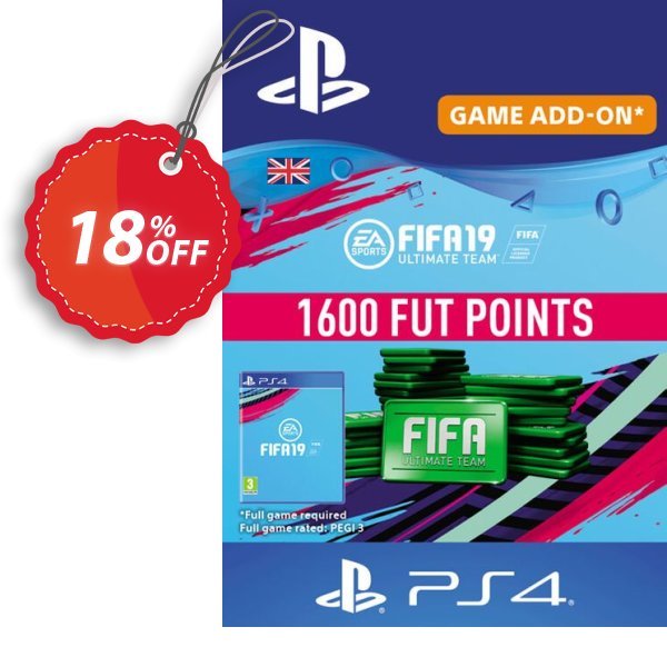1600 FIFA 19 Points PS4 PSN Code - UK account Coupon, discount 1600 FIFA 19 Points PS4 PSN Code - UK account Deal. Promotion: 1600 FIFA 19 Points PS4 PSN Code - UK account Exclusive Easter Sale offer 