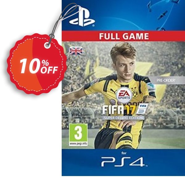FIFA 17 Super Deluxe Edition PS4 - Digital Code Coupon, discount FIFA 17 Super Deluxe Edition PS4 - Digital Code Deal. Promotion: FIFA 17 Super Deluxe Edition PS4 - Digital Code Exclusive Easter Sale offer 