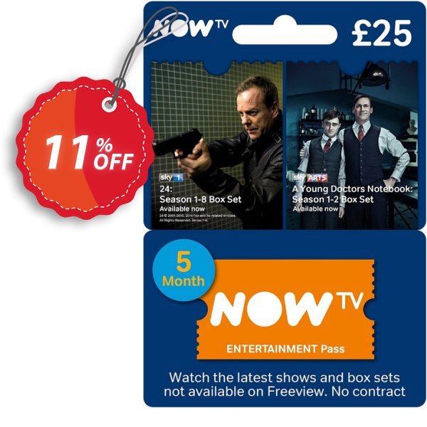 NOW TV - Entertainment 5 Month Pass Coupon, discount NOW TV - Entertainment 5 Month Pass Deal. Promotion: NOW TV - Entertainment 5 Month Pass Exclusive Easter Sale offer 