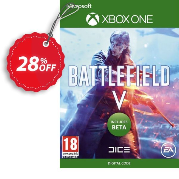 Battlefield V 5 Xbox One + BETA Coupon, discount Battlefield V 5 Xbox One + BETA Deal. Promotion: Battlefield V 5 Xbox One + BETA Exclusive Easter Sale offer 