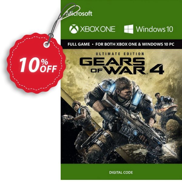Gears of War 4 Ultimate Edition Xbox One/PC - Digital Code Coupon, discount Gears of War 4 Ultimate Edition Xbox One/PC - Digital Code Deal. Promotion: Gears of War 4 Ultimate Edition Xbox One/PC - Digital Code Exclusive Easter Sale offer 