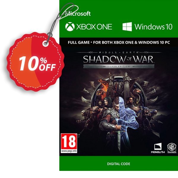 Middle-Earth: Shadow of War Silver Edition Xbox One / PC Coupon, discount Middle-Earth: Shadow of War Silver Edition Xbox One / PC Deal. Promotion: Middle-Earth: Shadow of War Silver Edition Xbox One / PC Exclusive Easter Sale offer 