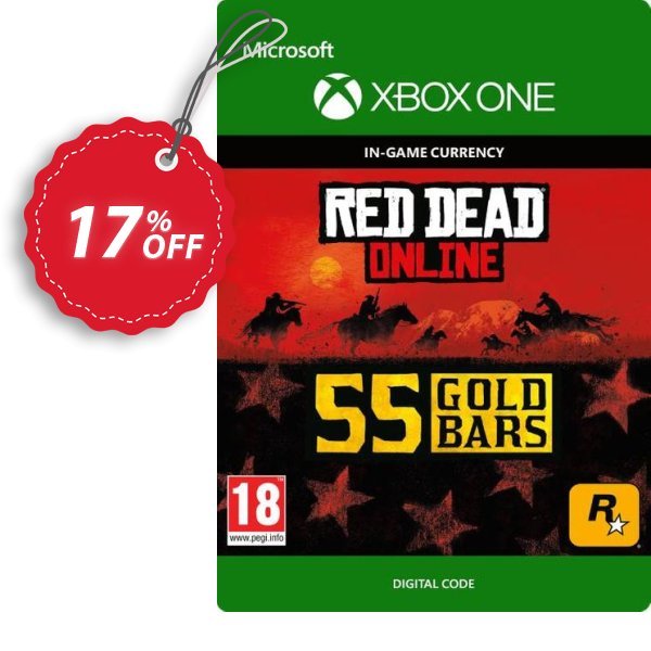 Red Dead Online: 55 Gold Bars Xbox One Coupon, discount Red Dead Online: 55 Gold Bars Xbox One Deal. Promotion: Red Dead Online: 55 Gold Bars Xbox One Exclusive Easter Sale offer 