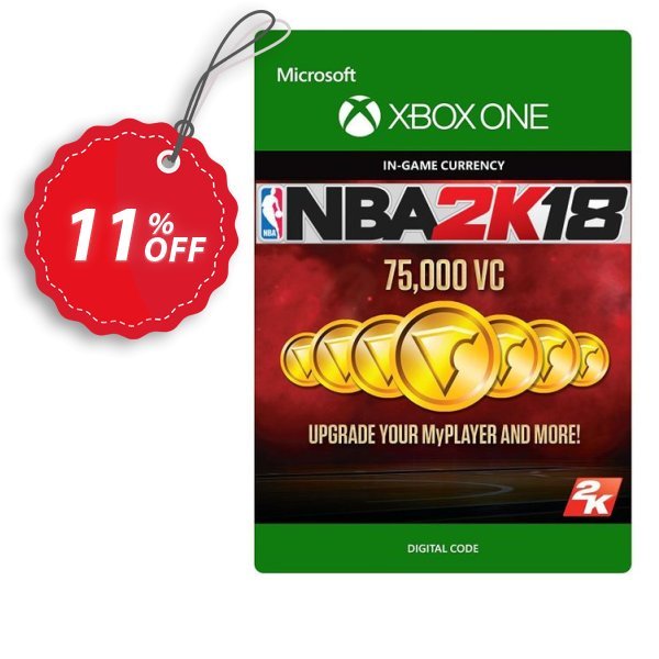 NBA 2K18 75,000 VC, Xbox One  Coupon, discount NBA 2K18 75,000 VC (Xbox One) Deal. Promotion: NBA 2K18 75,000 VC (Xbox One) Exclusive Easter Sale offer 