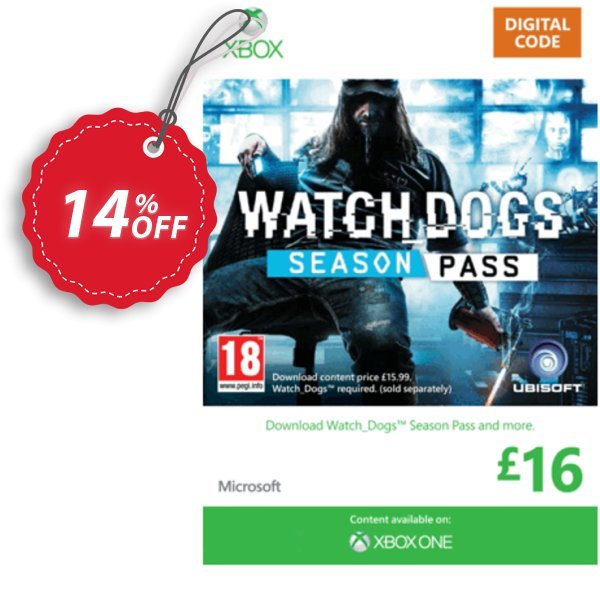 Watch Dogs: Season Pass, Xbox One/360  Coupon, discount Watch Dogs: Season Pass (Xbox One/360) Deal. Promotion: Watch Dogs: Season Pass (Xbox One/360) Exclusive Easter Sale offer 