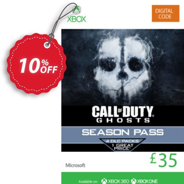 Xbox Live 35 GBP Gift Card: Call of Duty Ghosts Season Pass, Xbox 360/One  Coupon, discount Xbox Live 35 GBP Gift Card: Call of Duty Ghosts Season Pass (Xbox 360/One) Deal. Promotion: Xbox Live 35 GBP Gift Card: Call of Duty Ghosts Season Pass (Xbox 360/One) Exclusive Easter Sale offer 