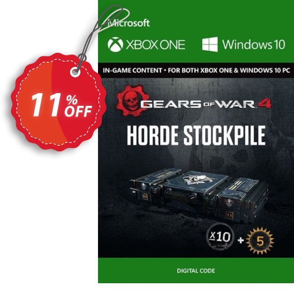 Gears of War 4 : Horde Booster Stockpile Content Pack Xbox One / PC Coupon, discount Gears of War 4 : Horde Booster Stockpile Content Pack Xbox One / PC Deal. Promotion: Gears of War 4 : Horde Booster Stockpile Content Pack Xbox One / PC Exclusive Easter Sale offer 
