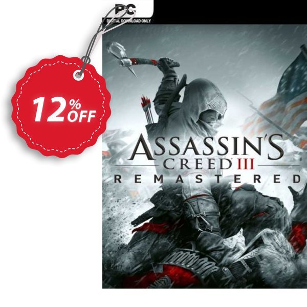 Assassin&#039;s Creed III Remastered PC Coupon, discount Assassin's Creed III Remastered PC Deal 2024 CDkeys. Promotion: Assassin's Creed III Remastered PC Exclusive Sale offer 