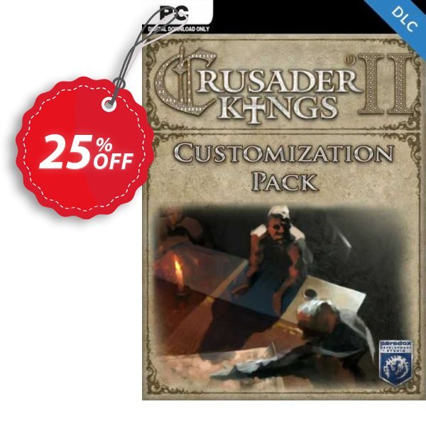 Crusader Kings II: Customization Pack PC - DLC Coupon, discount Crusader Kings II: Customization Pack PC - DLC Deal 2024 CDkeys. Promotion: Crusader Kings II: Customization Pack PC - DLC Exclusive Sale offer 